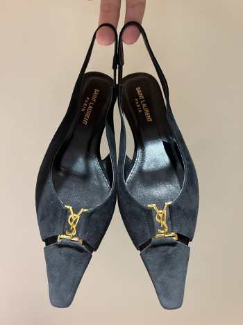 Uubags | YSL Babylone slingback flats in black suede