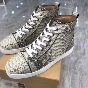 Uubags | Christian Louboutin Python Rantus Orlato High Top Sneakers In Grey