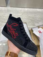 Uubags | Christian Louboutin Black Louis Crystal Logo High Top Sneakers - 6