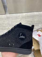 Uubags | Christian Louboutin Black Louis Crystal Logo High Top Sneakers - 5