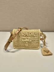 Uubags | Prada Crochet and raffia-effect yarn shoulder bag with flap 16.5x12x5cm - 1