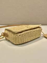 Uubags | Prada Crochet and raffia-effect yarn shoulder bag with flap 16.5x12x5cm - 5