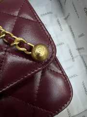 Uubags | Chanel Mini Flap Bag Calfskin & Gold-Tone Metal Burgundy 12x19x8cm - 4