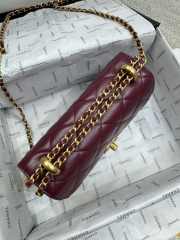 Uubags | Chanel Mini Flap Bag Calfskin & Gold-Tone Metal Burgundy 12x19x8cm - 3