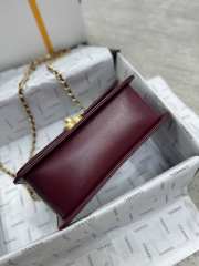 Uubags | Chanel Mini Flap Bag Calfskin & Gold-Tone Metal Burgundy 12x19x8cm - 2