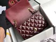 Uubags | Chanel Patent Quilted Mini Square Flap Bag In Dark Red With Gold Hardware 17cm - 5