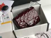 Uubags | Chanel Patent Quilted Mini Square Flap Bag In Dark Red With Silver Hardware 17cm - 6