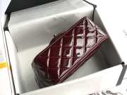 Uubags | Chanel Patent Quilted Mini Square Flap Bag In Dark Red With Silver Hardware 17cm - 5