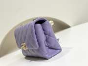 Uubags | Chanel Mini Flap Bag With Handle Shiny Lambskin, Faux Pearls & Gold Metallic Purple 13x19x7cm - 2