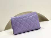 Uubags | Chanel Mini Flap Bag With Handle Shiny Lambskin, Faux Pearls & Gold Metallic Purple 13x19x7cm - 3