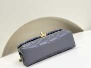 Uubags | Chanel Mini Flap Bag With Handle Shiny Lambskin, Faux Pearls & Gold Metallic Grey 13x19x7cm - 6