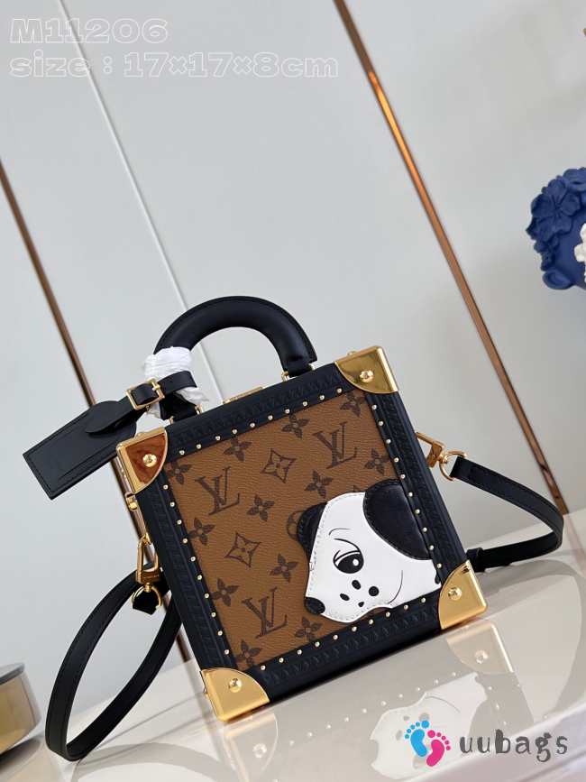 Uubags | Louis Vuitton M11206 Dalmatien mini square trunk box bag cartoon dog motif on front 17x17x8cm - 1