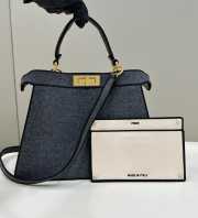 Uubags | Fendi Peekaboo I See U Medium Bag In Grey flannel 21x11x27cm - 1