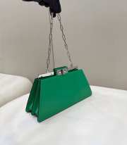 Uubags | Fendi Green Leather Peekaboo Cut Bag 33.5x12x18.5cm - 2