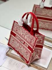 Uubags | Dior Book Tote White/Red Bag 26.5x21x14cm  - 4