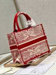 Uubags | Dior Book Tote White/Red Bag 26.5x21x14cm  - 3