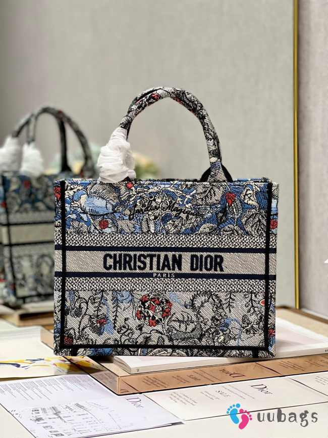 Uubags | Dior Book Large Tote Denim Multicolor Bag 26.5x21x14cm - 1