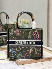 Uubags | Dior Large Book Tote Green Multicolor Bag 26.5x21x14cm  - 1