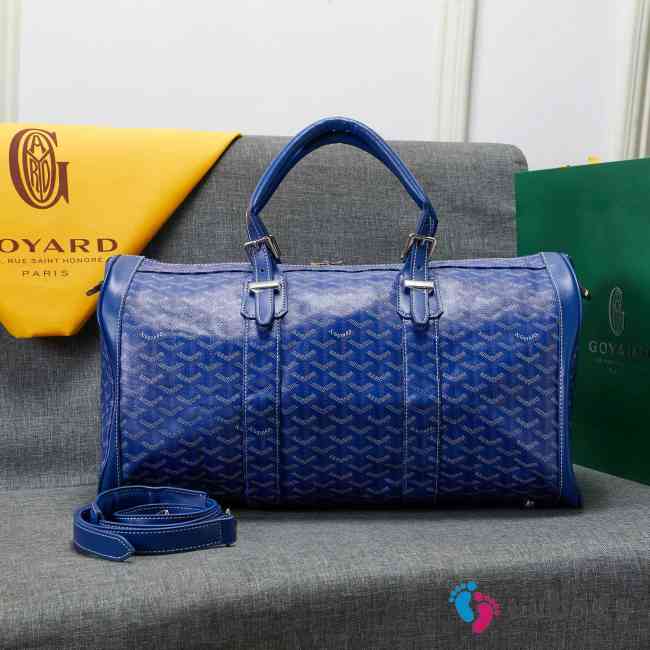 Uubags | Goyard travel bag in blue 48x28x22cm - 1