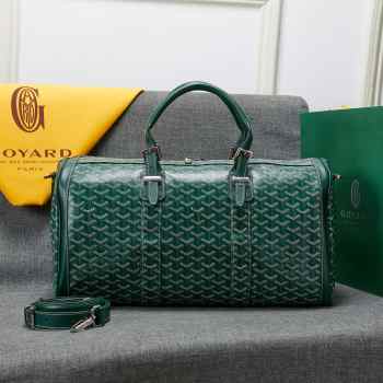 Uubags | Goyard travel bag in green 48x28x22cm