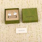 Uubags | Gucci Trademark hoop earrings with cut-out heart pendants 925 sterling silver - 3