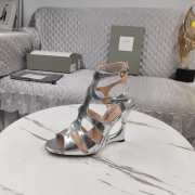 Uubags | Tom Ford Stamped Crocodile Leather Carine Sandal In Silver Metallic - 4