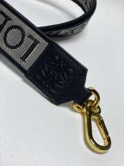 Uubags | Loewe Anagram jacquard double-sided embroidered black shoulder strap 1050-40mm - 4