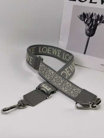 Uubags | Loewe Anagram jacquard double-sided embroidered grey shoulder strap 1050-40mm