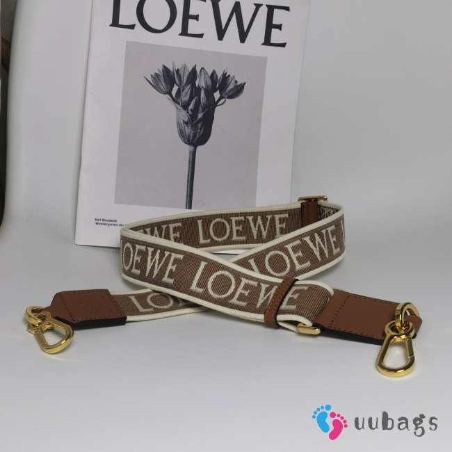 Uubags | Loewe Anagram jacquard double-sided embroidered brown shoulder strap 1050-40mm - 1