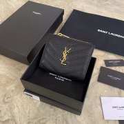 Uubags | YSL Cassandre Matelasse bi-fold wallet in black grain de poudre leather  - 1