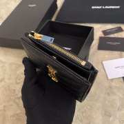 Uubags | YSL Cassandre Matelasse bi-fold wallet in black grain de poudre leather  - 5