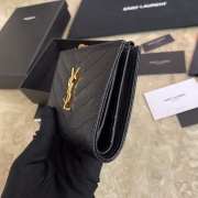 Uubags | YSL Cassandre Matelasse bi-fold wallet in black grain de poudre leather  - 4