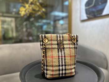 Uubags | Burberry Check Lola Bucket Shoulder Bag 20x9x19.5cm