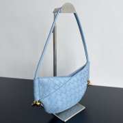  Uubags | Bottege Veneta mini Solstice blue bag in intrecciato leather with signature knot 18x28x5cm - 6