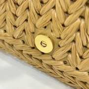 Uubags | Baguette sand leather and interlaced fibre bag 15x6x27cm - 3