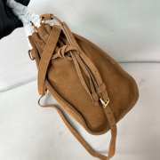 Uubags | Prada large suede handbag in cinnamon 38x24x12cm - 6