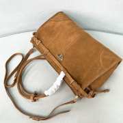 Uubags | Prada large suede handbag in cinnamon 38x24x12cm - 4