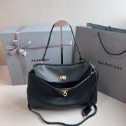 Uubags | Balenciaga Rodeo medium handbag in black smooth calfskin with gold hardware 35x23x11cm   - 4