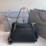 Uubags | Balenciaga Rodeo medium handbag in black smooth calfskin with gold hardware 35x23x11cm   - 5