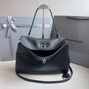 Uubags | Balenciaga Rodeo medium handbag in black smooth calfskin with silver hardware 35x23x11cm - 3