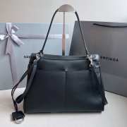 Uubags | Balenciaga Rodeo medium handbag in black smooth calfskin with silver hardware 35x23x11cm - 5