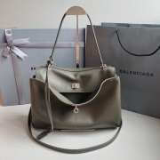 Uubags | Balenciaga Rodeo medium handbag in dark green smooth calfskin with silver hardware 35x23x11cm - 4