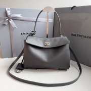 Uubags | Balenciaga Rodeo mini handbag in grey smooth calfskin with silver hardware 28x20x10cm  - 1