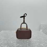 Uubags | Miu Miu leather micro bag in dark brown 10.5x4cm - 6