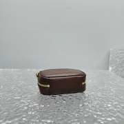 Uubags | Miu Miu leather micro bag in dark brown 10.5x4cm - 5