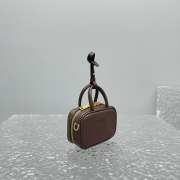 Uubags | Miu Miu leather micro bag in dark brown 10.5x4cm - 3