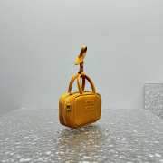 Uubags | Miu Miu leather micro bag in yellow 10.5x4cm - 2