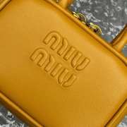 Uubags | Miu Miu leather micro bag in yellow 10.5x4cm - 6