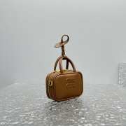 Uubags | MiuMiu leather micro bag in brown 10.5x4cm - 6