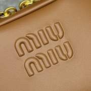 Uubags | MiuMiu leather micro bag in brown 10.5x4cm - 3